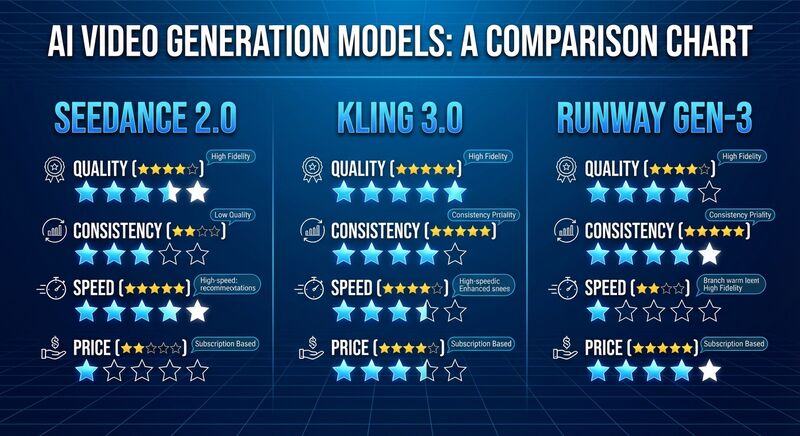 AI 视频模型横评：Seedance 2.0 vs Kling vs Runway